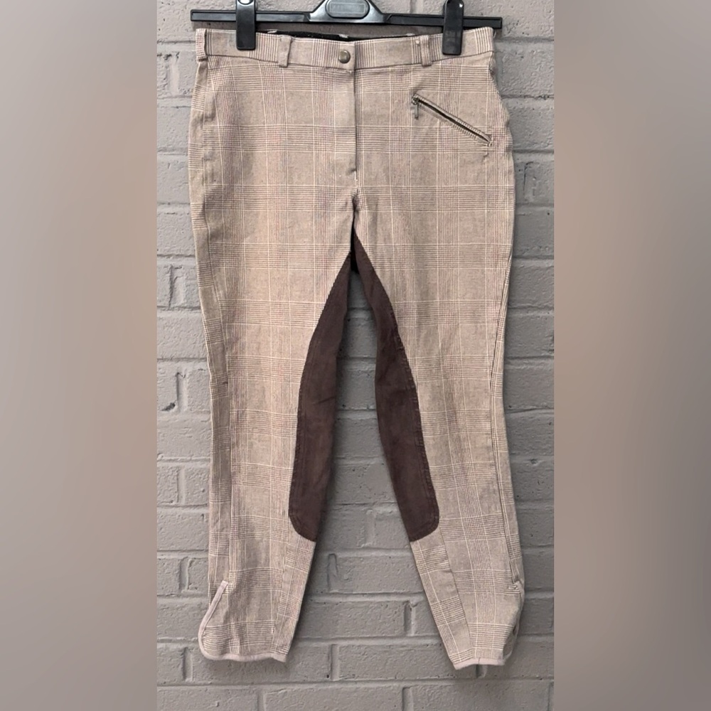Dover Saddlery Vintage Tan Plaid Breeches